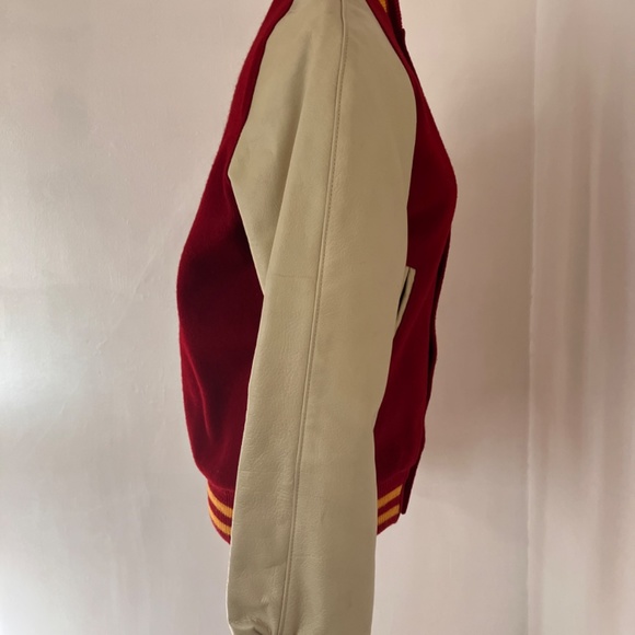 Vintage Leather and Wool Varsity Jacket - Picture 9 of 16
